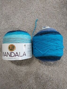 Mandala Gradient Yarn Cake in Teal Blue by Lion Brand